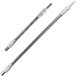 2 count Flexible Drill Bit Extension - 1/4 Inch  Hex Shaft, 360? Rotating Bendable Drill Bit Extender for General Use,  Repairs, DIY Projects, and Screw Retrieval - 7.9" and 11.8"