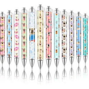 12 Pcs Dog Gifts for Dog Lovers, Cute Fancy Pug Ballpoint Pens, Ink Cartoon Retractable Pens, Aesthetic Pens, Back to School Office Supplies