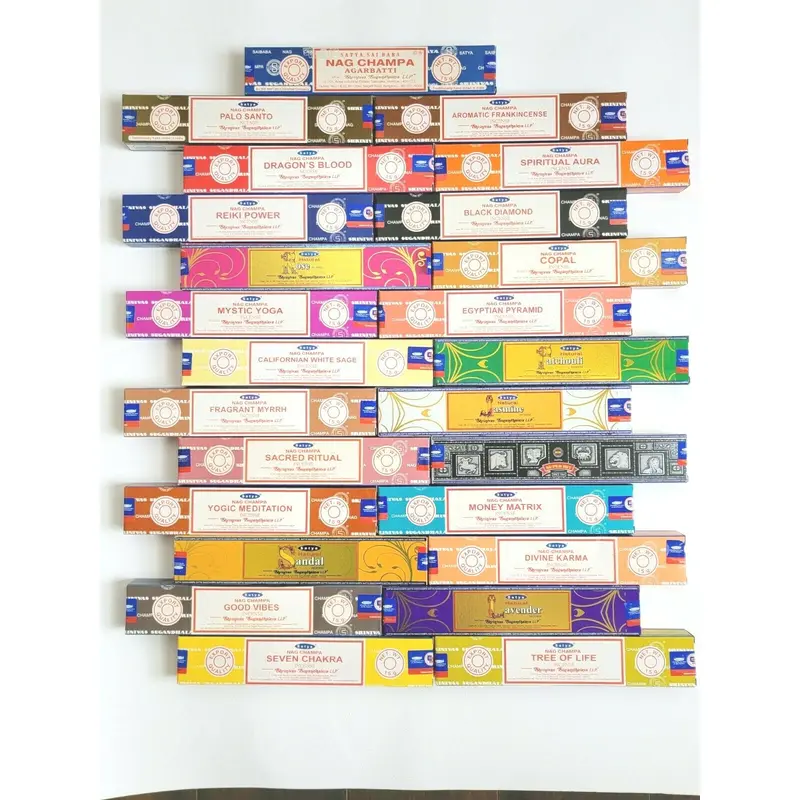 Satya Sai Baba Nag Champa Incense Sticks 15g Box - Buy 5 Get 7 Free - Huge Variety of Exotic Scents for Relaxation - Copal