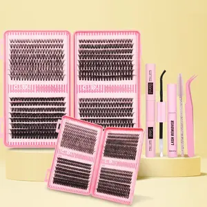 Manga Lash Clusters Kit – 30D/40D/50D D Curl Mixed 9–16mm Individual Lashes for DIY Extensions