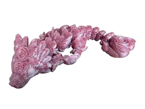 Baby Rose Heart Dragon - 10.5 Inches - Fully Articulated Rose Themed Dragon - 3D Printed - Choose a Color!