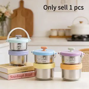 Portable Insulated Lunch Box for Office Workers, Mini Soup Cup Porridge Cup, Small Insulated Soup Container Breakfast Box