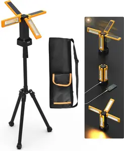 13200mAh Rechargeable Solar Work Light with Folding Stand and Carrying Bag, iodoo 8000 Lumen Stepless Dimmable, White/Warm/Nature White/RED(SOS) with Detachable Tripod