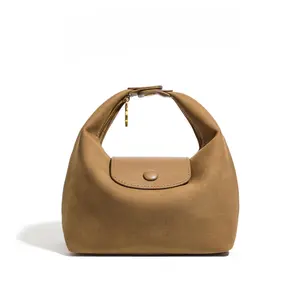 2381 Women's Portable Lunch Box Bag 2026 New Suede One Shoulder Crossbody Dumpling Bag