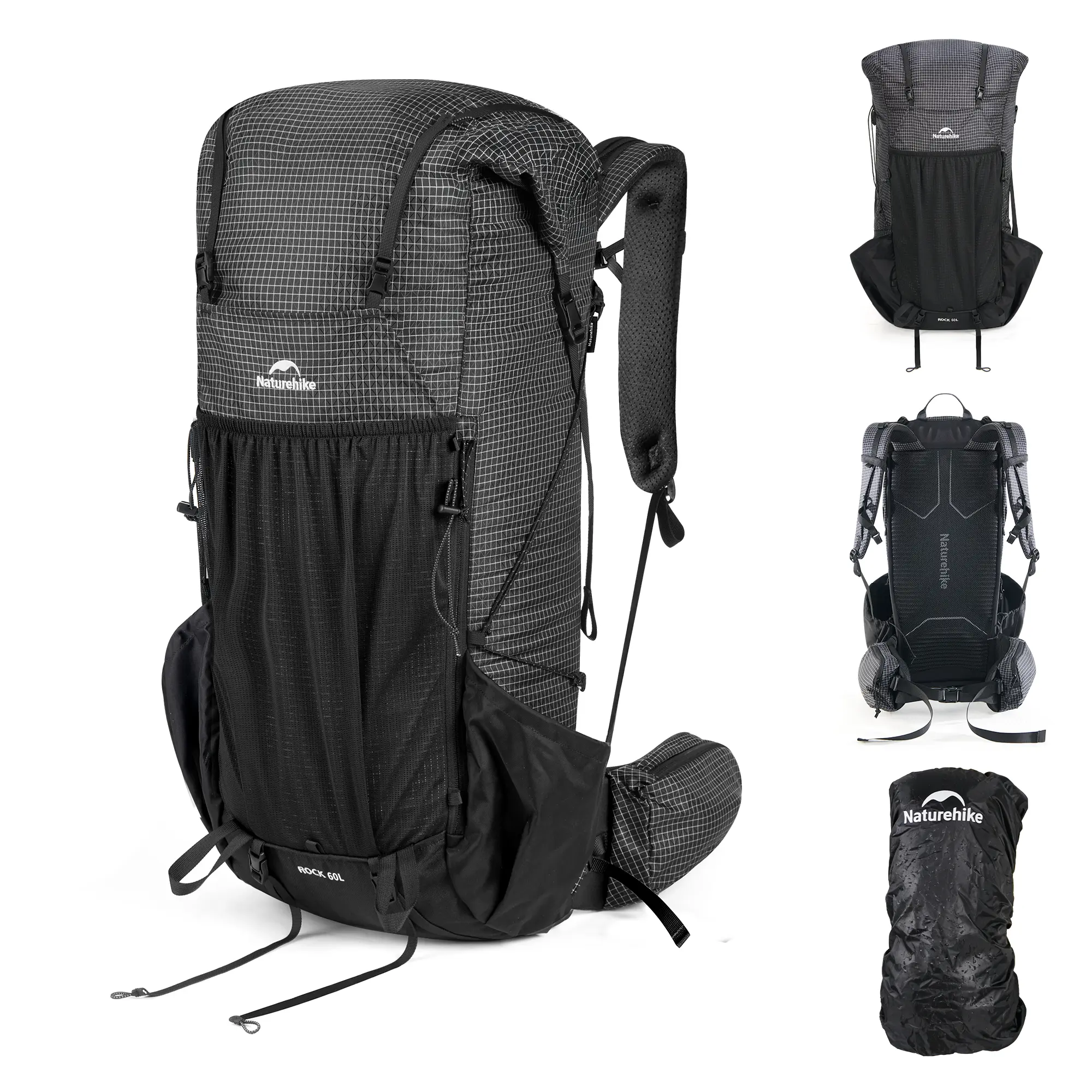 Naturehike Rock 2.0 Hiking Backpack, Lightweight Internal Frame Daypack with Ergonomic Aluminum Frame, Tear-Resistant Fabric & Quick-Access Pockets for Hiking, Trekking & Camping
