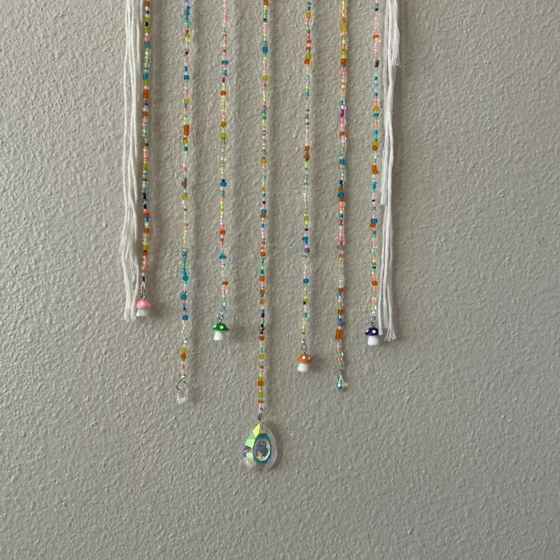 Rainbow Mushroom Hanging Wall Decor