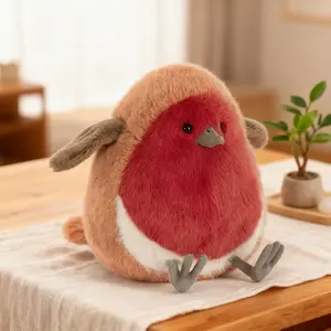16cm/6.3in Cute And Round Plush Toy Huggable Stuffed Animal Soft Adorable Of The Robin Doll. Cute Little Bird Doll. Fully Stuffed, Soft And Comfortable. Healing Series. Companion Doll. Indoor Decoration Ornaments. Give Girls And Children Birthday Gifts.