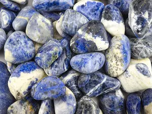 Wholesale Sodalite Tumbled Stones Bulk, Throat Chakra Stone 1", Wholesale Sodalite, Bulk Sodalite Polished, Sodalite Crystal