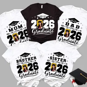 Class of 2026 Graduation Shirt, Proud Mom Dad Sister Brother Graduate Tee, Personalized Photo Graduation Shirt, Senior 2026 Family Matching Shirts, Graduation Gift Idea