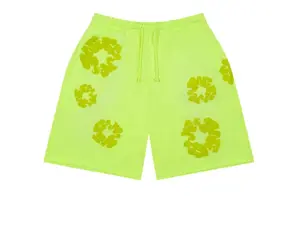 Denim Tears Mono Cotton Wreath Sweat Shorts Neon Green