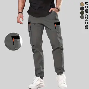 Men's Outdoor Casual Loose Work Pants Relaxed Fit with Multiple Pockets Drawstring Waistband Lightweight & Breathable for Hiking Camping and Everyday Wear