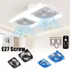 Double Window Fan with Light, 180° Rotating Blades, 3 Speed Settings, Reversible Airflow, Low Noise, Smart Timer, Home Bedroom Office Use