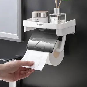 Wall Mounted Tissue Holder, Self Adhesive Tissue Holder, Bathroom Kitchen Tissue Holder, Home Organizer for Bathroom Kitchen, Toilet Paper Holder