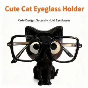 Cat Shape Glasses Eyeglass Storage Box, Durable Plastic Desktop Eyewear Stand, Multi-Function Storage for Bedroom Entryway Bathroom Cabinet
