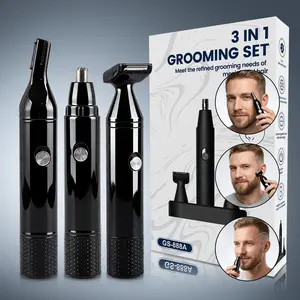 Men's Three-In-One Electric Trimmer Set, Nose Hair/ear Hair/brow/sideburn Trimmer, Safe Pain-Free Skin Care, Father's Day Gift, No Battery Included