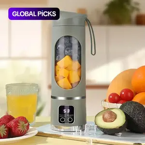 Portable Mini Juicer, USB-Rechargeable Blender with LED Display, Durable ABS Material, Perfect for Smoothies & Outdoor Camping, Portable Juicer Machine #GLOBAL PICKS