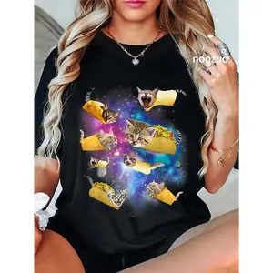 100% Cotton Burrito Pizza and Taco Cat in Space - Tacocat Tee Gift Idea T-Shirt
