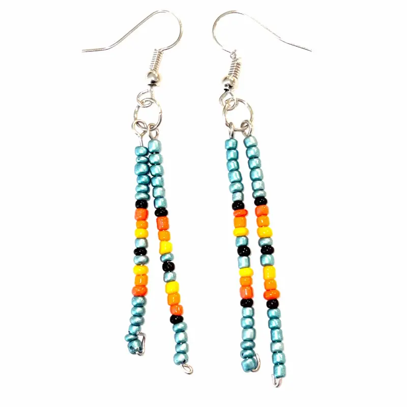 “Ama” Double Beaded Western Earring