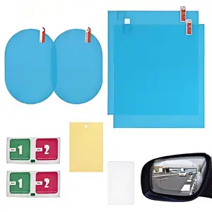 4 Pcs HD Clear Nano Coating Car Rearview Mirror Film - Anti Fog, Anti Glare, Rainproof, Waterproof - Protective Film Sticker for Car Rear View Mirrors & Side Windows - Easy to Install, Durable & Long Lasting
