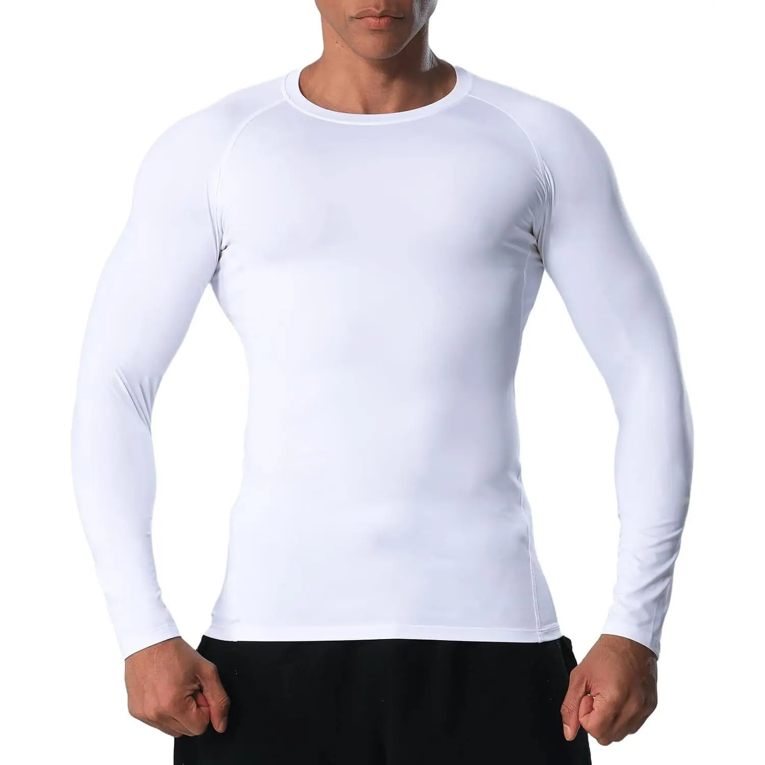 Mens Long Sleeve Compression Shirts Athletic Sport T-Shirt Base Layer Top Workout Undershirt Running Activewear Fitness