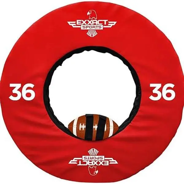 Exxact Sports Tackle Wheel Football Practice Equipment and Football Tackle Dummies With Straps - 28, 36, 40, 48 Inches, Tackling Dummy for Football (Red)