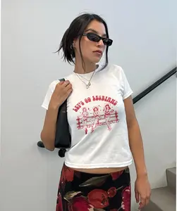 [Sale Up To 50%]Let’s Go Lesbians Baby Tee, Retro Y2K Cowgirl Aesthetic Shirt, Vintage Western Southern Lesbian Pride Crop Top Tee