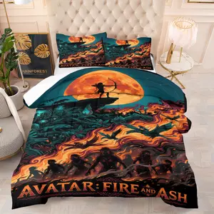 Avatar 3 Quilt Set,Including 1 Quilt and 1 or 2 Pillowcases without Pillows,Suitable as a Gift,Soft and Warm Bedroom Decoration