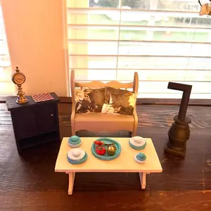 Miniature Dining Room Dollhouse Furniture Accessories Set