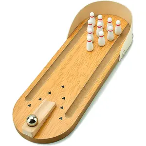 Tabletop Mini Bowling Game Set - Funny White Elephant Gifts for Adults Men Women, Christmas Stocking Stuffers for Teens Boys Girls Kids, Wooden Home Office Desk Toys Stress Relief Gadgets