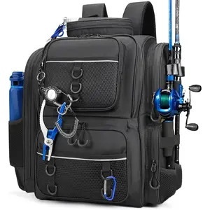 Fishing Backpack, fishing bag with Rod Holders. Large tackle Backpack Strong Materials fishing equipment for men
