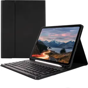 Keyboard Case for iPad Air 11 inch M2 2024/M3 2025/iPad Air 4th/5th 10.9 inch & iPad Pro 11 inch (4th/3rd/2nd), Integrated Pencil Holder, iPad Tablet Cases with Keyboard, Foldable Tablet Keyboard