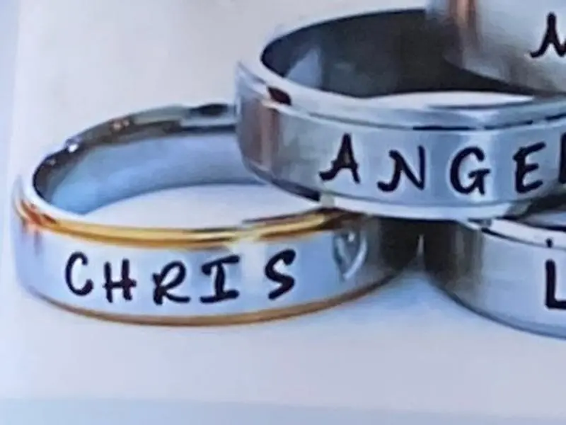 Name Art Ring Engraved with Any Name Each One of A Kind Handcrafted