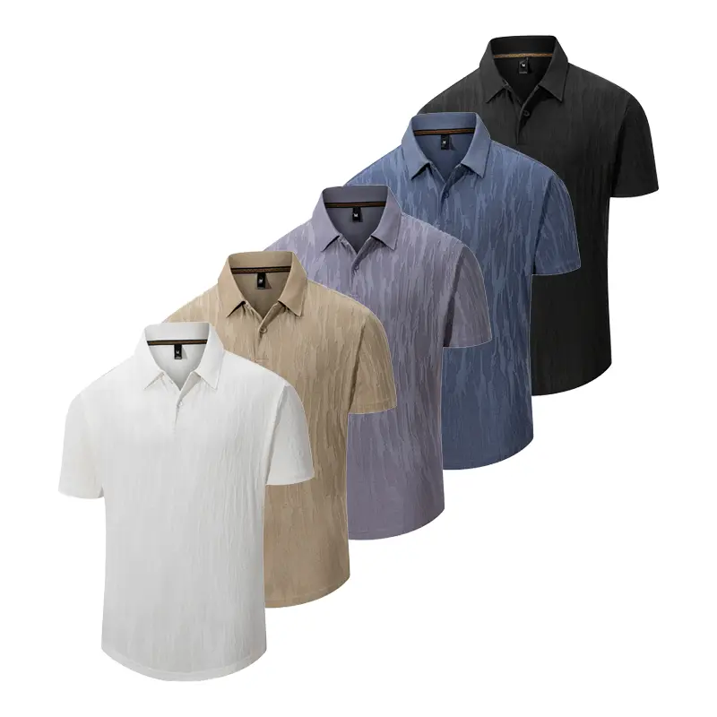 Men’s Polo Shirt — Soft, breathable fabric; comfortable short sleeves with a casual fit; classic polo shirt with a turn-down collar; suitable for work, golf, travel, and everyday wear.