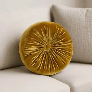 Velvet Orbit Round Velvet Pillow - Soft Plush Velvet for Cozy Elegance in Modern Home Decor, Circular Design, Luxurious Comfort