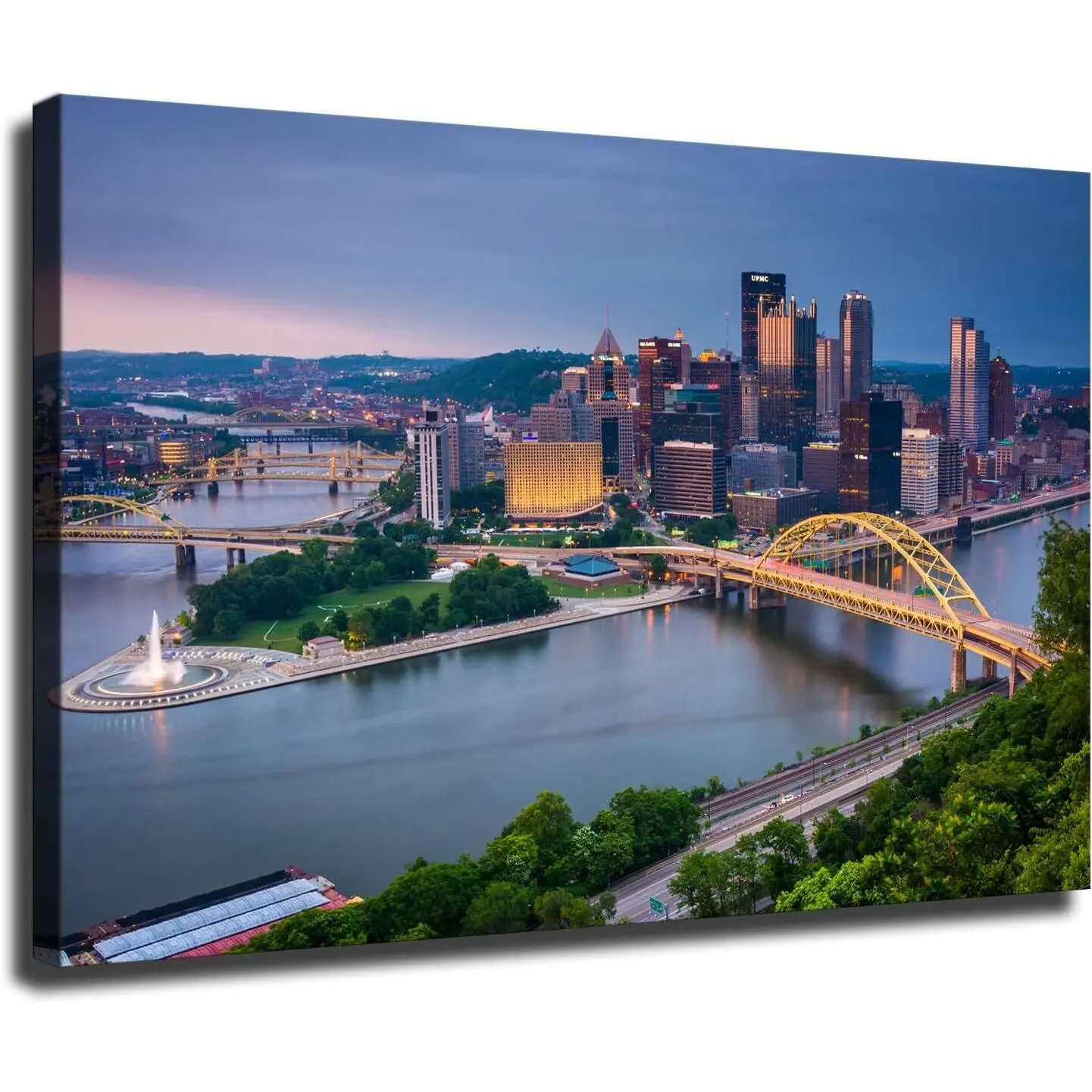Pittsburgh City Pittsburgh Skyline Pennsylvania Cityscape Poster Unique Wall Art Decor Colorful Room Gifts Decoration Artistic Ornaments Print