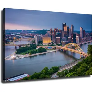 Pittsburgh City Pittsburgh Skyline Pennsylvania Cityscape Poster Unique Wall Art Decor Colorful Room Gifts Decoration Artistic Ornaments Print