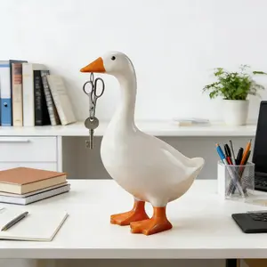 Magnetic Duck Key Holder for Wall | Cute Resin Goose Statue with Strong Magnet Beak | No Hook Needed, Securely Holds Keys, Glasses & Metal Tools | Fun Entryway Decor #MagneticKeyHolder #DuckDecor