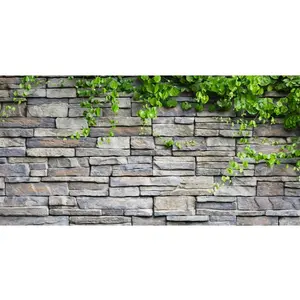 Vinyl 48x24 inches Stone Brick Wall Aquarium Background Rock Fish Tank Background Spring Leaves Terrarium Background