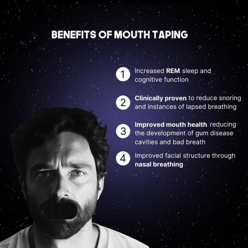 Mouth Tape for sleeping, one month supply, mouth tape, black, gentle, adhesion & 30 Strips, sports accessories, Anti Snoring Sticker Snoring Relief Sticker