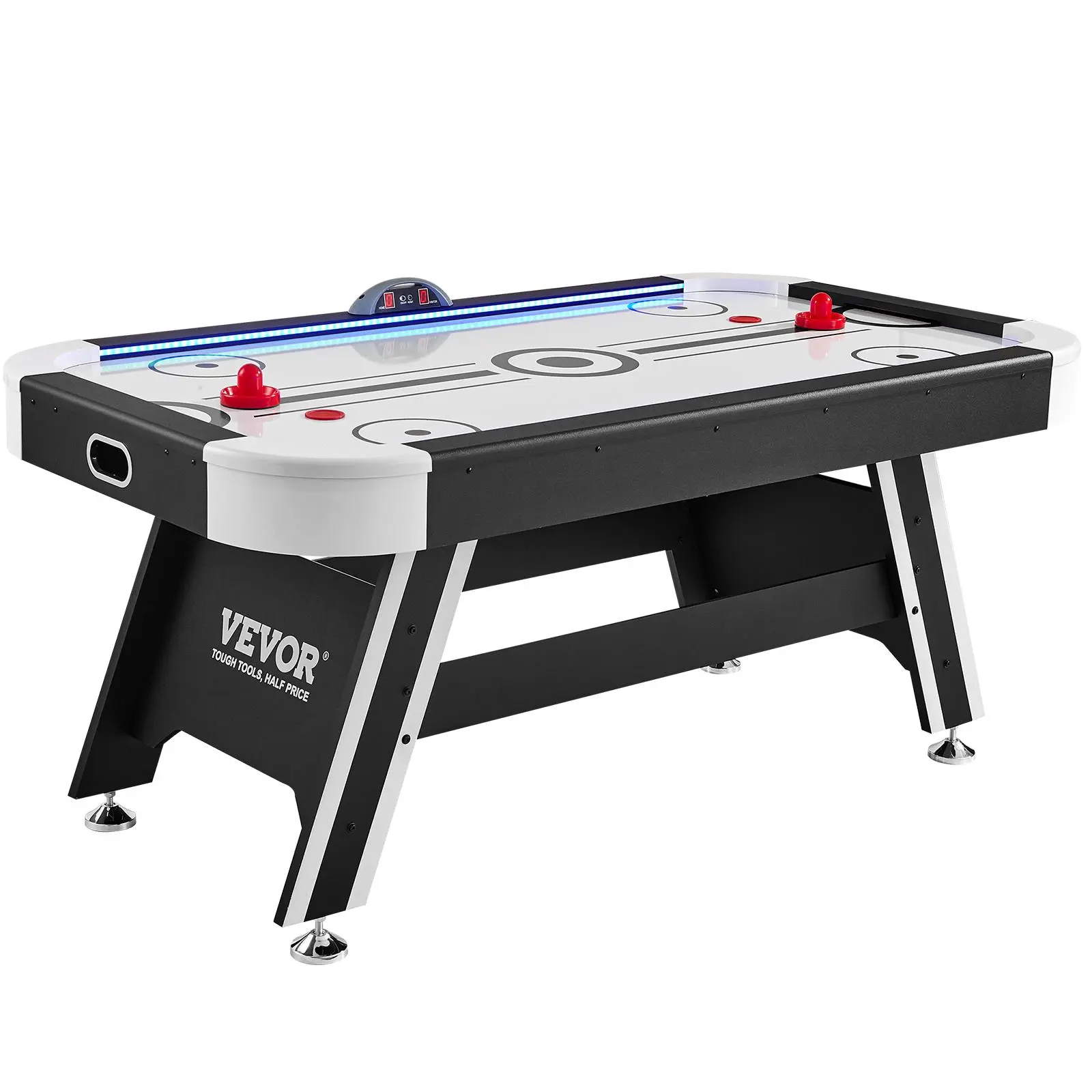VEVOR Air-Powered Hockey Table,  72" Indoor Hockey Table for Kids and Adults, LED Sports Hockey Game with 2 Pucks, 2 Pushers, and Electronic Score System, Arcade Gaming Set for Game Room Family Home