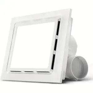 Bathroom Exhaust Fan with LED Light 12in 12in  High Power Ventilation Adjustable Energy Efficient Ceiling Ventilator  Easy Install  ABS Panel
