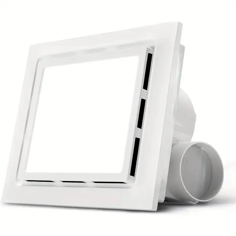 Bathroom Exhaust Fan with LED Light 12in 12in  High Power Ventilation Adjustable Energy Efficient Ceiling Ventilator  Easy Install  ABS Panel