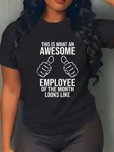 100% cotton Awesome Employee of the Month Funny Employee Appreciation T-Shirt casual Fashion graphic tees for women women graphic shirts