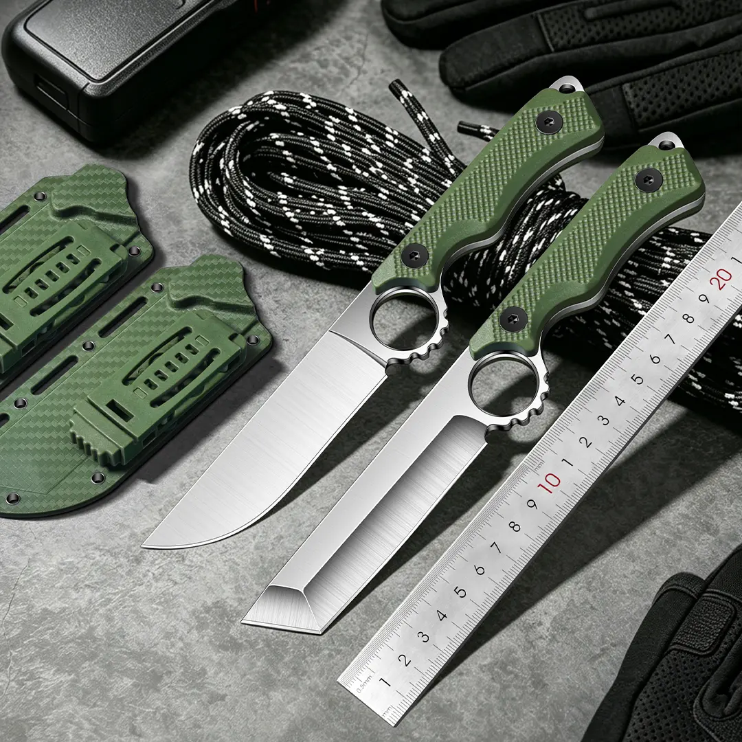 1/2PCS Fixed Blade Knife Set, OutdoorKnives with Sheaths, EDC Utility Knives for Camping Hiking