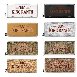 King Ranch License Plate - Custom Car Tag with EST 1853, Camo & Rustic Designs for Trucks
