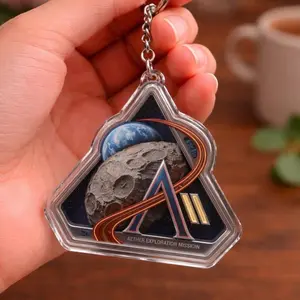 Artemis II Keychains, NASA Retro Bagtag, Space Logo, Gift for Space Lover