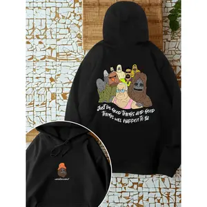 Sassmate Sassy The Big Lez Show 2 Sided Graphic Hoodie Casual Street Style Fleece Fabric Pullover Hooded Sweatshirt Tops Trendy for Women for Men