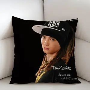 1pc Tom Kaulitz Double-Sided Printed Pillow Cover, Polyester Durable Sofa Cushion Case for Living Room and Bedroom Decorative Throw Pillowcase(Pillow Insert Not Included), Suitable for Couch Decoration, Room Decor, Gift Idea