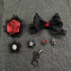 (only Charms) Shoes Jibbitz DIY Shoes Accessories  Red Gothic Charms