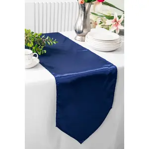 13.5"x108" Satin Table Runner - Navy Blue (1pc)